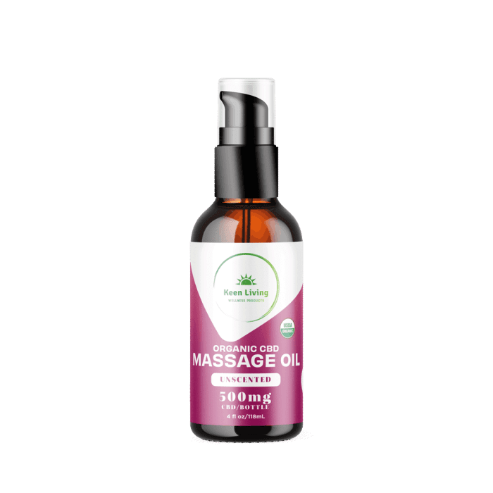 Organic CBD Massage Oil with THC Keen Living